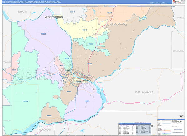 Kennewick-Richland Metro Area Wall Map